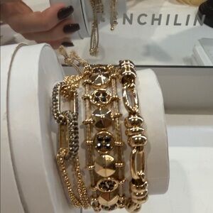 GOLD PLATING 2 bracelet STACK!! Lab created stones 💎